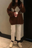 Vintage Argyle Pullover Sweater-Outfit