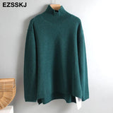 Autumn Winter basic oversize thick Sweater pullovers Women 2021 loose cashmere turtleneck Sweater Pullover female Long