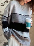 Color Block Striped Sweater-Outfit