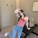 Girls Wearing Bows Hanging Neck Vest Women Summer New Wear Sexy Pure Lust Wind Sleeveless Top