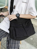 Large Canvas Satchel Bag-Outfit