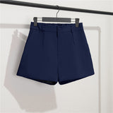 Toloer White Suit Shorts Female Black Summer Thin 2024 New Loose High-Waist A-Line Casual Wide-Leg Hot Pants-Outfit