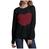 Toloer / Winter Women's Knit Sweater Plus Size Love Knit Long Sleeve Jumper Sweater