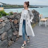 Fashion New Double-Breasted Women Trench Coat Long Belted Slim Lady Duster Coat Cloak Female Outerwear Spring Autumn
