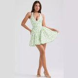 Women's Clothing 2026 Spring And Summer New Sweet Pastoral Wind Hanging Back Sexy Mini Dress