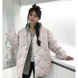 Small Fragrant Wind Without Collar Diamond Down Cotton Clothes Women Winter Super Good-Looking Short Round Collar Thick Coat Design Sense Cotton-Padded Clothes-Outfit