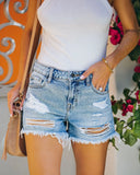 Fashion Trend Ripped Jeans Esui High Waist Thin Denim Shorts Women