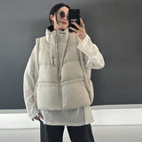 Advanced Sense White Duck Down Vest Female 2024 Winter Fashion Casual Design Sense Big Thick Vest Vest Tide-Outfit