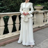 Temperament Famous 2025 Autumn New Fashion Elegant Retro Splicing Butterfly Wrinkle Skirt Dress Suit