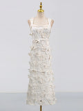Temperament Famous Wind Dress Woman 2025 Summer New Fashion Embroidery Butterfly Splicing Design Sense Slinggeed Long