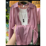 New Fashion Clothes Beaded Sunscreen Women Loose Lantern Sleeve Shirt Senior