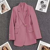 Toloer Spring And Autumn New Pink Suit Jacket Female A Button Casual Temperament Small Spring Suit Tide-Outfit