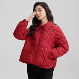 2024 New Lapel Short Cotton Jacket Coat Women Thickened Small Fragrant Wind Shirt Collar Loose Versatile Cotton-Padded Coat Women-Outfit
