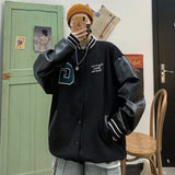 Black G American Baseball Bomber Students Racer Zip Up Jackets Men Women Clothing Couples Harajuku Hippie Clothes