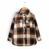 Style Oversized Plaid Shirts Blouse Women Autumn Cotton Blouse Long Sleeve Plus Size Blouses 2020 Button Up Shirt