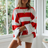 Women's Clothing In The Autumn And Winter Of 2025, The New Women's Sweater Round-Necked Striped Knitted