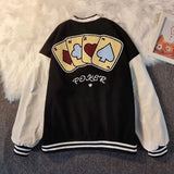 new autumn letter embroidery jackets coats women's street retro all-match baseball uniform couple casual trend jackets