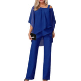 Sleeve Top Trousers Women Casual Irregular Party Set Elegant Two Sets 2025 Spring And