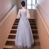 Dress Banquet Light Luxury Niche Host Dignified Atmospheric Dinner Long Long Sleeve Dress Student Art Exam