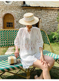 Summer New Cheesy Wind South France Vacation Embroidered Shorts Women's White Casual Pants Women's