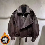 Heavy Industry Pu Leather Jacket Autumn Sweet Cool Hot Babes Oversize Premium Locomotive