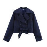 Tie With Long-Sleeved Wind Coat Jacket 2025 New Products In The Spring And