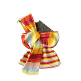 Design With Chic Kinescastic Striped One-Shoulder Sling Vest For Women Wearing A Short Coat Of