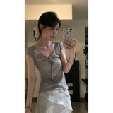 New French Temperament V-Neck Collar Slim Thin Top Design High Waist