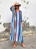 Spring/Autumn Spring/Autumn New V-Neck Fashion Print Seven-Sleeve Loose