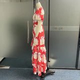 2025 New Color V-Neck Bubble Sleeve High-Waisted Temperament Irregular