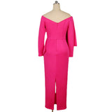 Deep V Bow High-Waisted Ass Party Big-Size Women's Dress