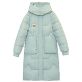 Cotton Dress Korean Version Loose 2024 Winter New Over The Knee Long Thick Warm Padded Coat Temperament Cotton-Padded Jacket Tide-Outfit