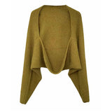 Elegant Gray Knitting Cardigan Sweater Loose Fit V-Neck Long Sleeve Women New Fashion Tide Autumn Winter 2022