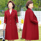 Spring New Mother Windbreaker Coat Loose Large Size Jacket Cardigan Middle-Aged Female Spring And Autumn Korean Version Of Foreign Style Coat-Outfit