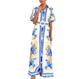Casual Fashion Print Collar Women's Dress Dress Dress In Summer