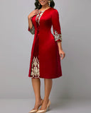 Stitching Commute Slim-fit Party Mesh 3/4