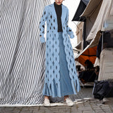 Toloer 2024 New Street Hipster Kinked Broken Hole Fashion Design Sense Long Denim Jacket Tassel Top Woman-Outfit