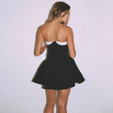 Strapless Upturned Flare Mini Dress-Outfit