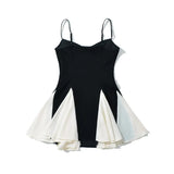 And White Sling Dress 2025 Spring And Summer Sexy Dew Hot Girl Maid Mini