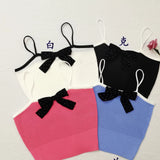 Chic Temperament Bow Sling Wearing Waistwear Women Summer Waist Slim High Waist Short Sexy