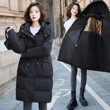 Winter New Hooded Cotton-Padded Suit Korean Version Of The Large Size Long Loose Over The Knee Thick Padded Clothes Bread Coat-Outfit