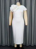 Banquet Evening Dress Round Collar Sleeveless Styling Floral Dress Party