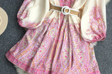 Collar Long-Sleeved Dress-Outfit