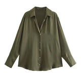 Women's Clothing In Autumn 2025 20 Color Buff Silk Densate V Collar Long-Sleeved Striped Vertical