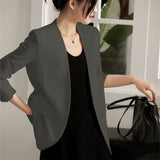 Suit Spring And Autumn New Cushion Shoulder Casual Fashion Temperament Slimming Professional OL Small Suit Coat