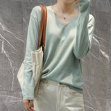 Toloer Style Autumn Winter Woolen Sweater Female V Gets Short Money Inside Build Head Sweater Slim Bottom Sweater-Outfit