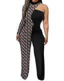 Independent Station New Fashion Printed One-Sleeved One-Sleeved Women's Trousers From Stock-Outfit