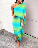 Independent Station Sexy And Popular Style Oblique Shoulder Single-Sleeved Dress For Women-Outfit