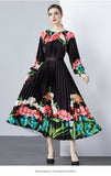 New Women's Dress Dress Oversized Dress Print 100 Folds T-Shirt With T-Shirt Holiday Casual