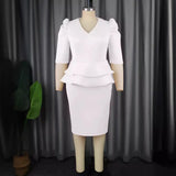 Fake Two-Piece Bag Ass Skirt Lightly Cooked Wind Party Lotus Leaf-Side High-Waisted